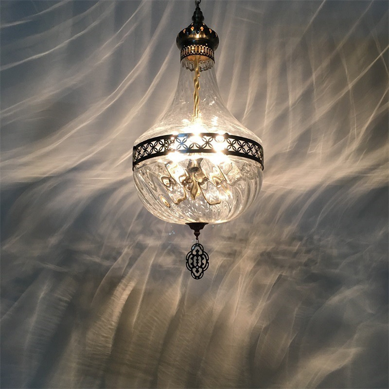 Turkish chandelier retro exotic romantic alien living Room Restaurant bedroom Cafe hotel Middle East glass chandelier