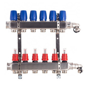 Stainless steel pex radiant heat manifold with adjust valves