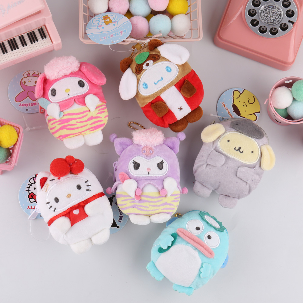 New Style Wholesales Coin Bags Mini Backpack Pendant Kawaii Melody Kuromi Keychain Plush Handbag bag