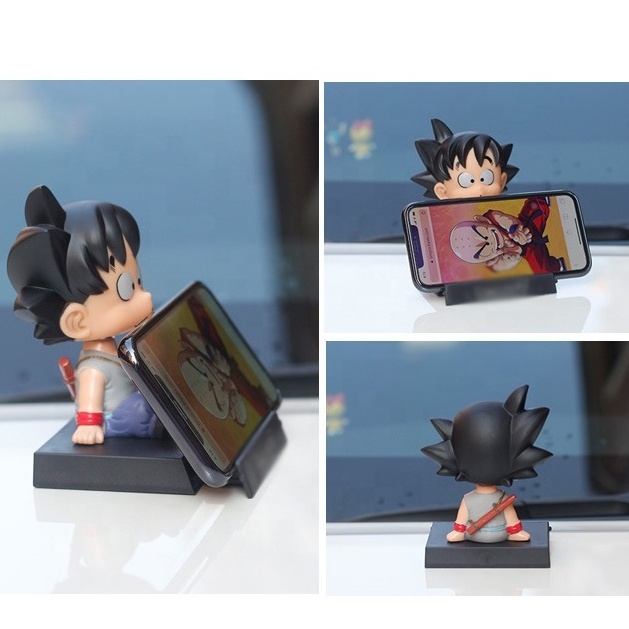 Popular anime Phone Holder Son Gokou Kuririn Childhood Bobble Head Figures Anime DBZ Model Toys Goku Figure