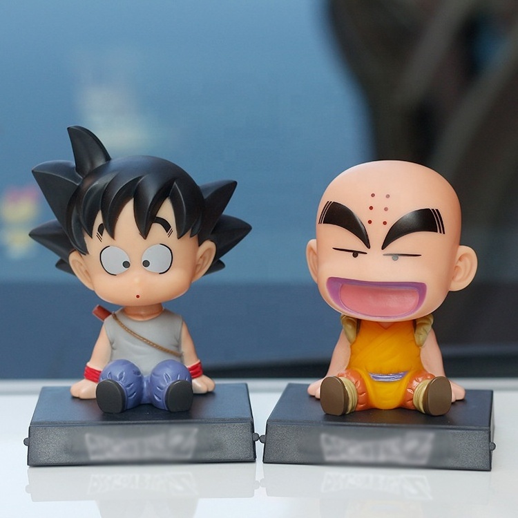 Popular anime Phone Holder Son Gokou Kuririn Childhood Bobble Head Figures Anime DBZ Model Toys Goku Figure