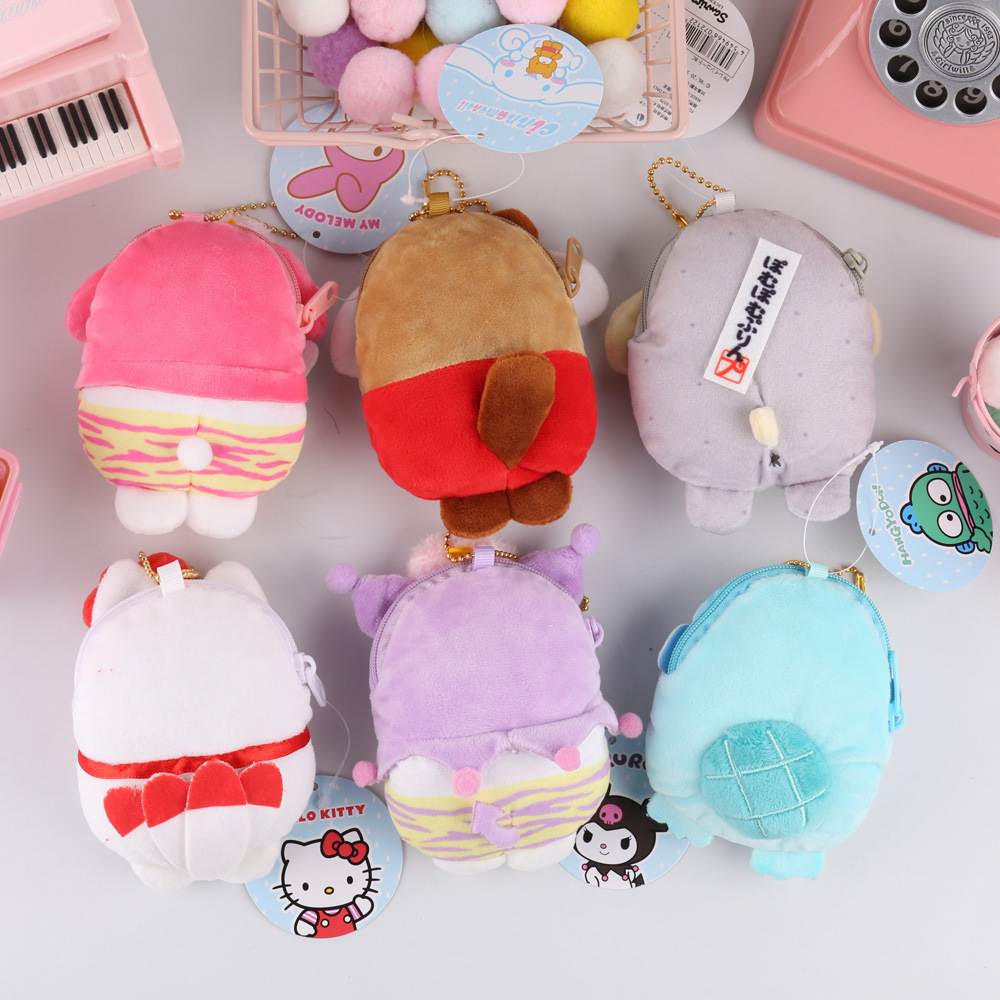 New Style Wholesales Coin Bags Mini Backpack Pendant Kawaii Melody Kuromi Keychain Plush Handbag bag