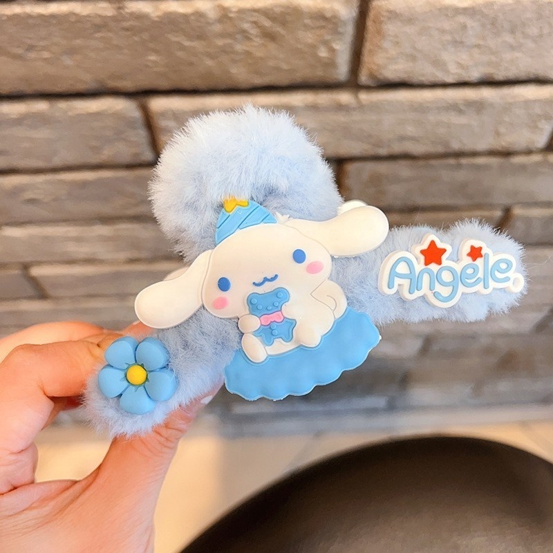 Sanrios Series kt cat Hair Claws Girls Cute Plush Kuromi Hair Clips Women Cartoon Cinnamoroll Hairpins Friends Kids Birthday