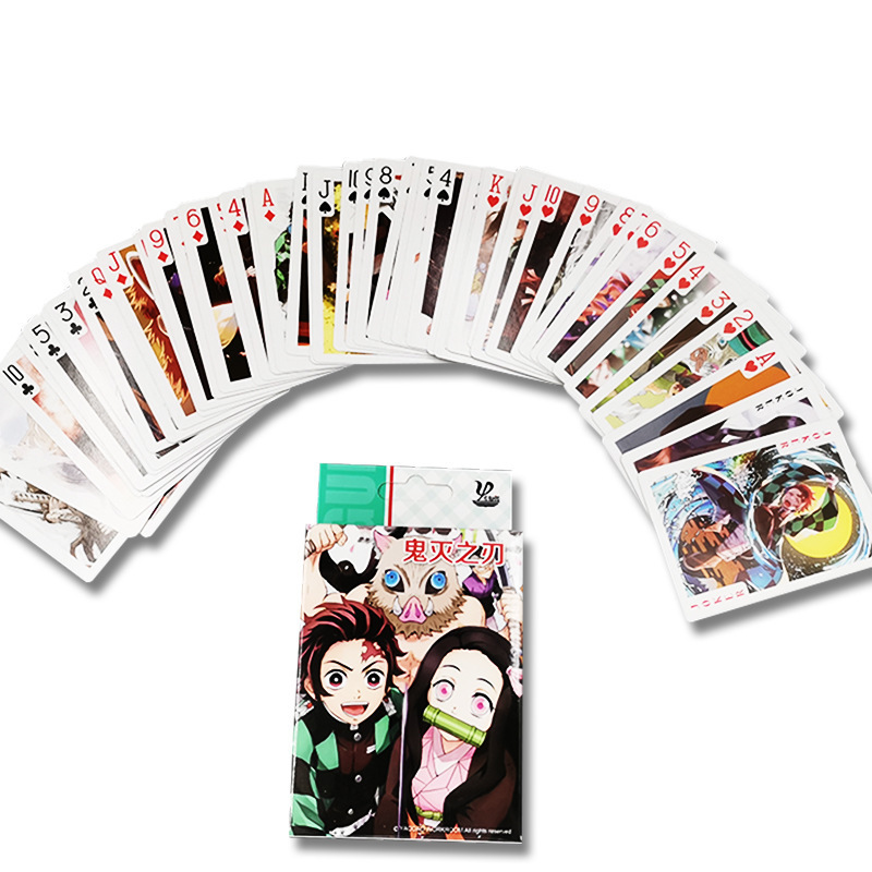 36 models 54pcs/set Japanese Cartoon Anime Demon Slayer My Hero Academia SPY FAMILY Haikyuu Anime Playing Card Poker toys