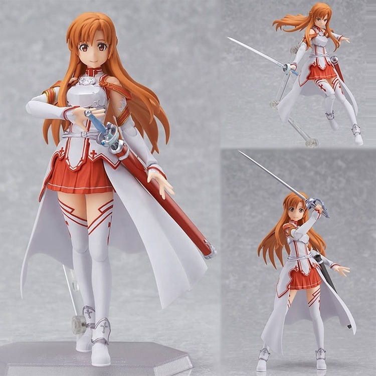 3 Styles OEM Custom 3D Anime Sword Art Online SAO Cute Asuna PVC Collectible Action Model Figure Toys Set