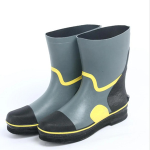 Safety unisex pvc good quality working rubber pvc rain boots gum boots with steel toe for sale adults