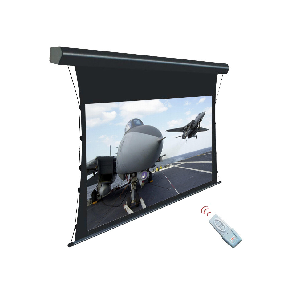 180 inch 16:9 Electric Tubular Motor Tab-tension projector screen Projection Screen with EU/ UK/AU wire-control remote control