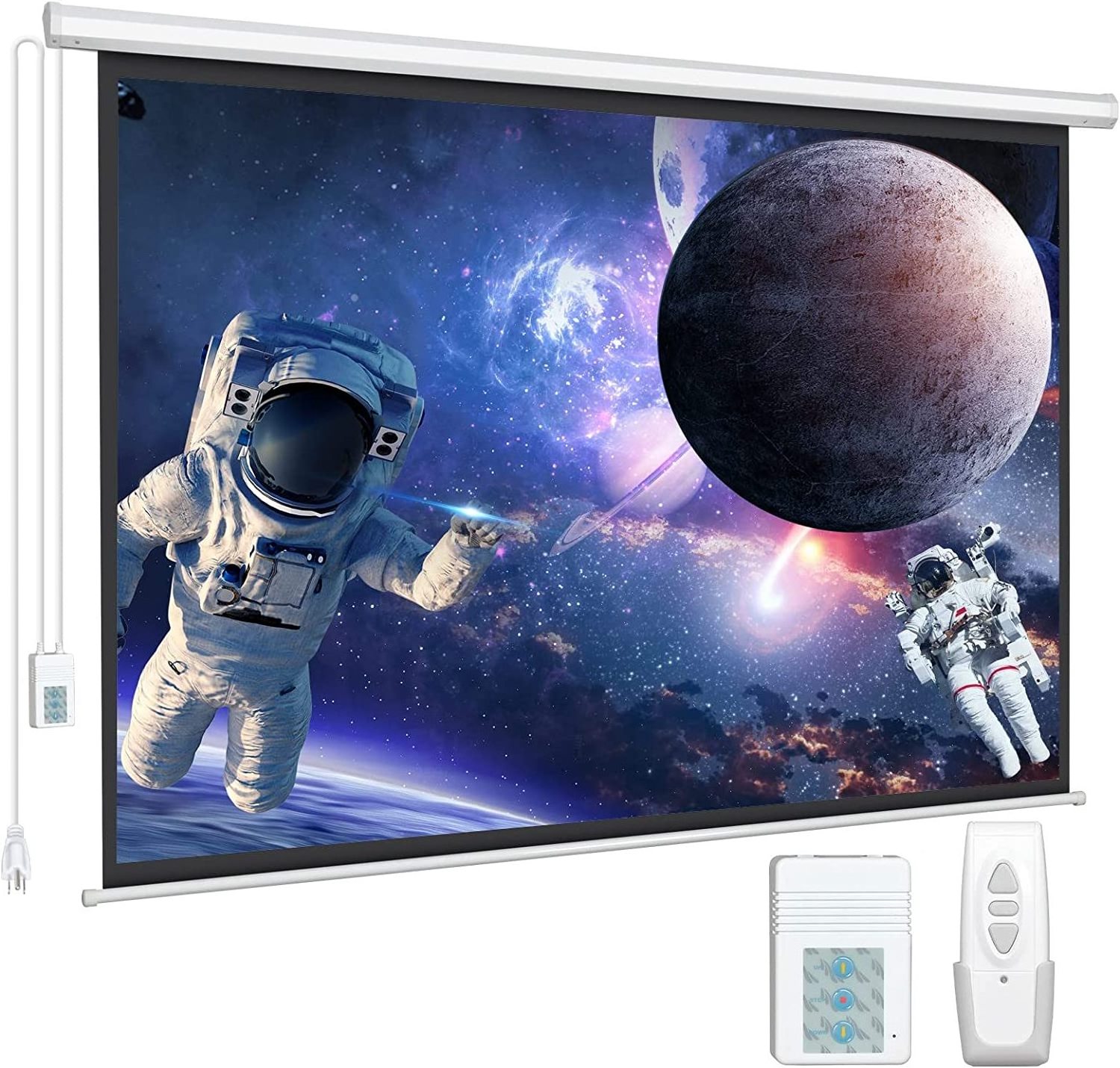 Top Quality Home Theater Motorised Projection Screens Electric Drop Down Projector Screen 150 inch Motorized