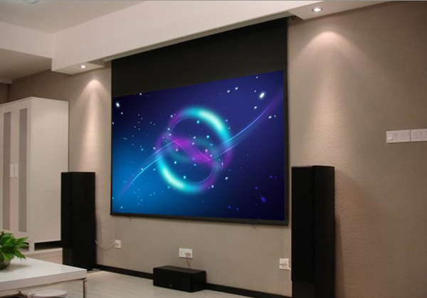 Top Quality Home Theater Motorised Projection Screens Electric Drop Down Projector Screen 150 inch Motorized