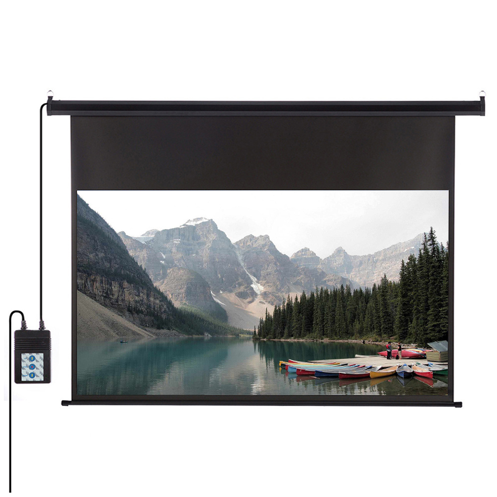 100-inch 16:9 Electric motorized projector screen Drop Down Professional fiberglass Remote  Projection Screen