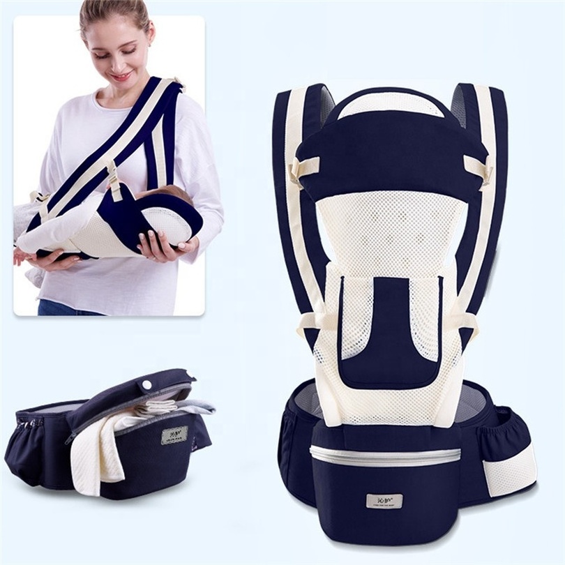 Hot sales Adjustable polyester foldable baby safety carry sling wrap belt cotton baby carrier