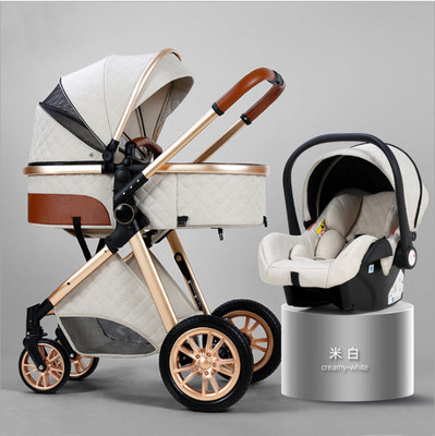 Fast Shipping Door To Door Luxury Baby Stroller 3 in 1 Folding bi-directional high landscape stroller baby pram china