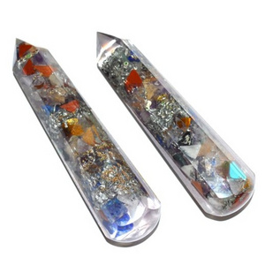 Semi-Precious Stone Crafts Mix Gemstone Orgone Point Massage Wand