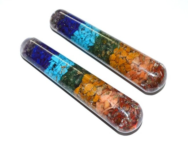 Semi-Precious Stone Crafts Mix Gemstone Orgone Point Massage Wand