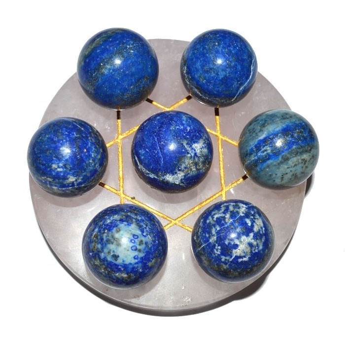 7 Lapis Lazuli Ball on Gold Star of David Rose Base buy online