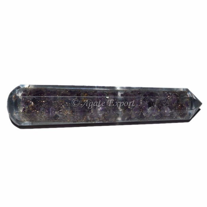 Semi-Precious Stone Crafts Mix Gemstone Orgone Point Massage Wand