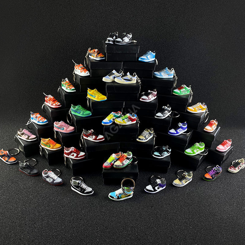 wholesale tennis aj1 cute designer pvc running blue red key rings custom bulk basketball with box mini shoe 3d sneaker keychain