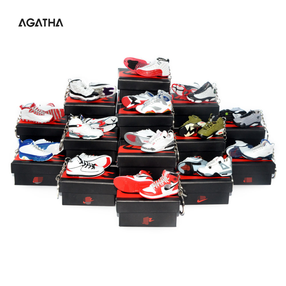 wholesale tennis aj1 cute designer pvc running blue red key rings custom bulk basketball with box mini shoe 3d sneaker keychain