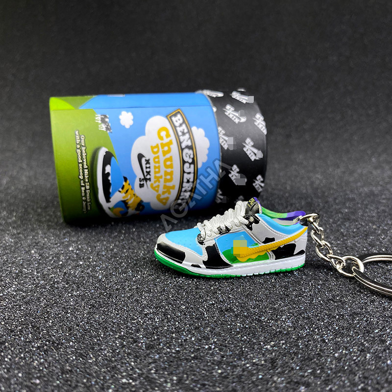 air mag kobe rubber pvc charm cute  key ring basketball aj1 Sb dunk plastic sneaker key chain with box mini shoe keychain