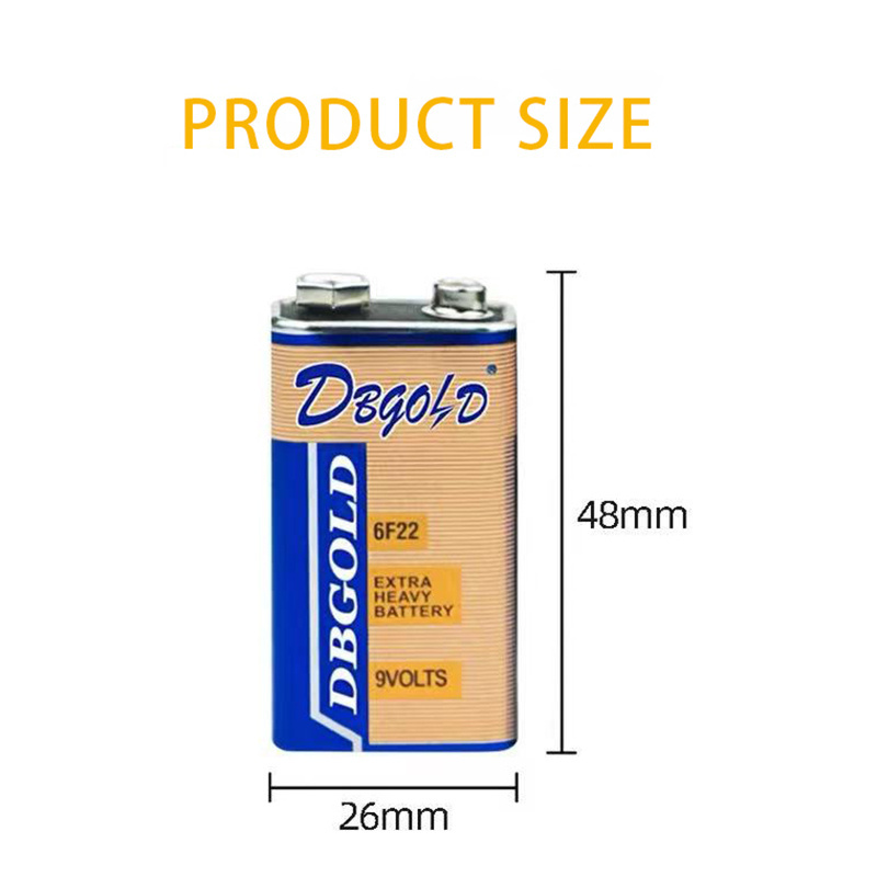 CROWN R High quality affordable 9V battery 6F22 9V Super heavy duty dry battery