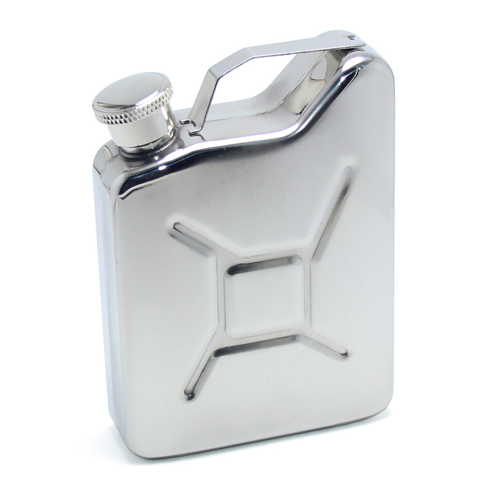 Jerry Can Flask Liquor Pot Metal Petrol Gasoline Gas Bucket Alcohol Wine Container Drinkware Gifts Stainless Steel Hip Flask 5oz