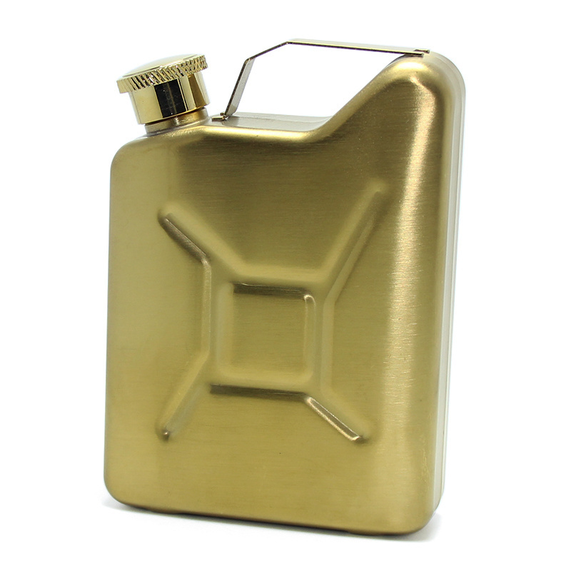 Jerry Can Flask Liquor Pot Metal Petrol Gasoline Gas Bucket Alcohol Wine Container Drinkware Gifts Stainless Steel Hip Flask 5oz