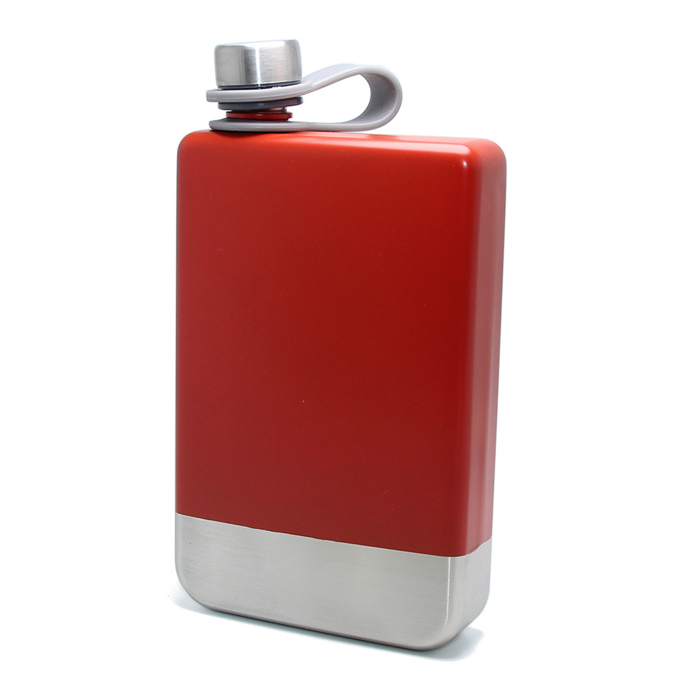 2023 New 9oz Stainless Steel Hip Flask PVC Belt Rope Whiskey Wine Bottle Alcohol Pocket Flagon Metal Hip Flask Belt Holder