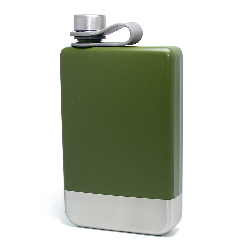 2023 New 9oz Stainless Steel Hip Flask PVC Belt Rope Whiskey Wine Bottle Alcohol Pocket Flagon Metal Hip Flask Belt Holder