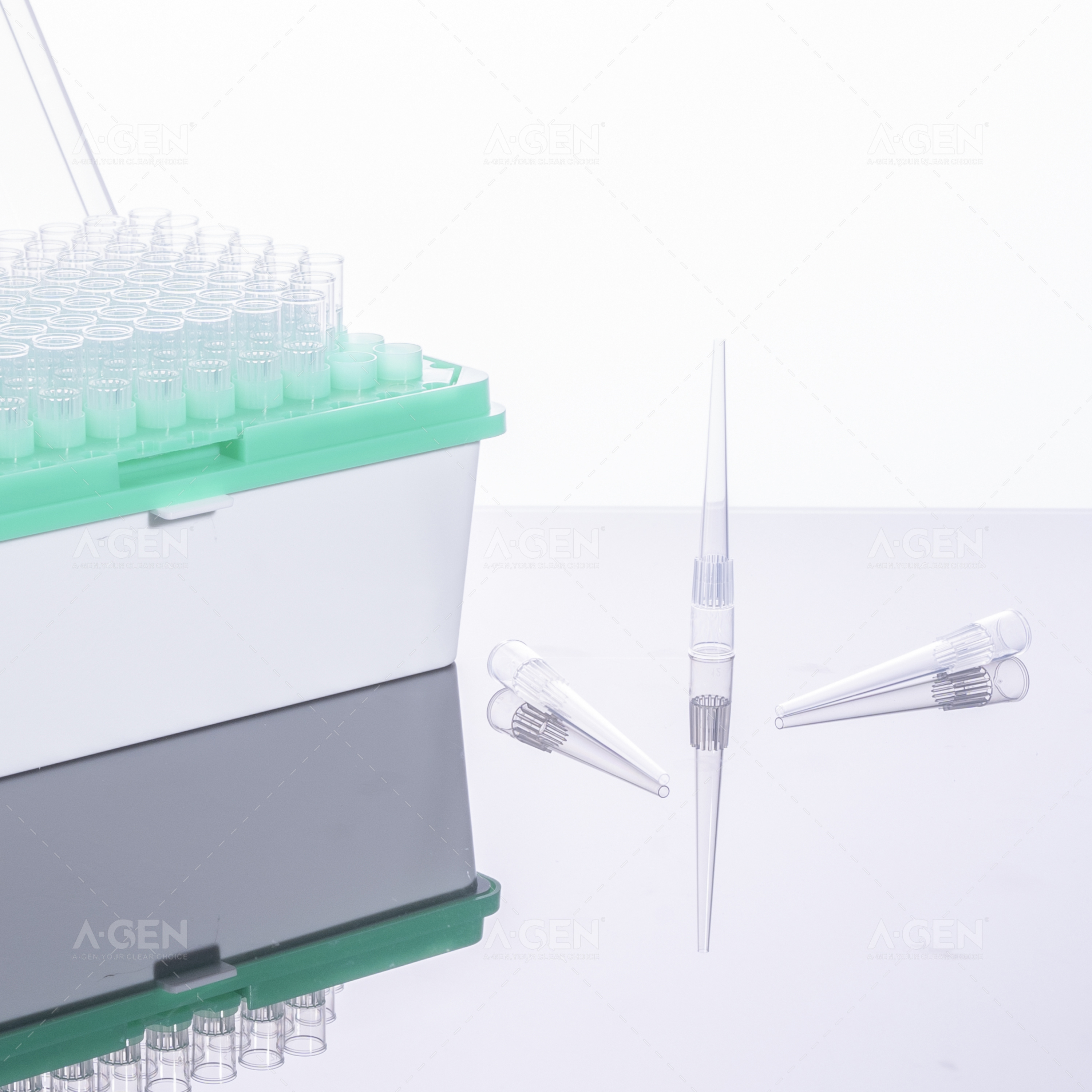 Wholesale Disposable PP Material 200ul Transparent Wide Mouth Pipette Tips in Rack Brand R Tips LTS