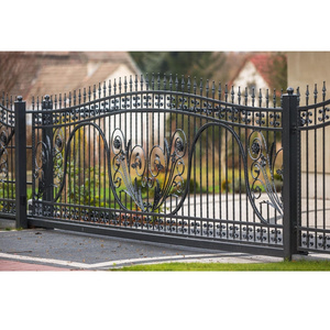 popular iron wrought apartment main gate design stainless steel door