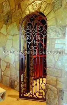 wine cellar door wrought iron door