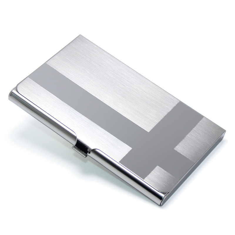 Wholesale Minimalist Advertising Specialty Business Gifts Stainless Steel Card Case Blank Silver Simple Metal Credit Card Holder