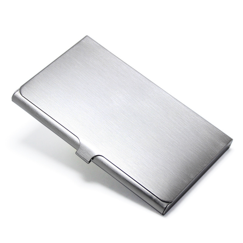 Wholesale Minimalist Advertising Specialty Business Gifts Stainless Steel Card Case Blank Silver Simple Metal Credit Card Holder