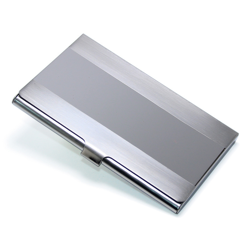 Wholesale Minimalist Advertising Specialty Business Gifts Stainless Steel Card Case Blank Silver Simple Metal Credit Card Holder