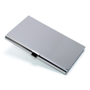 Wholesale Minimalist Advertising Specialty Business Gifts Stainless Steel Card Case Blank Silver Simple Metal Credit Card Holder