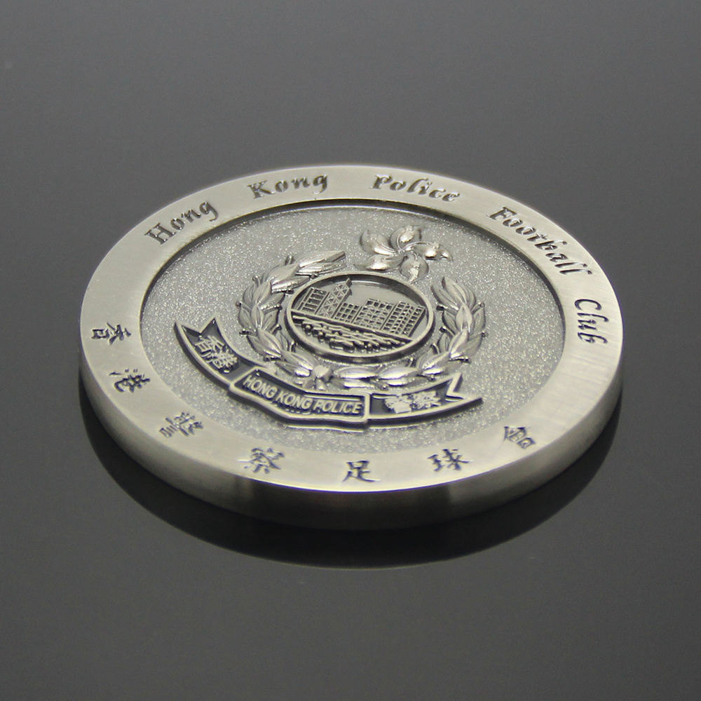 Promotion Custom Football Club Soccer Medal Commemorative Coins Hong Kong Anniversary Souvenir Coins Black Metal Souvenir Coin