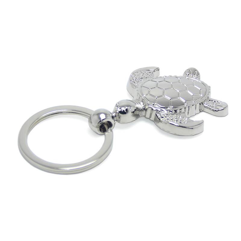 3D Animal Tortoise Mini Turtle Keychain Key Ring Holder Cheap Promotional Ocean Park Gifts Souvenirs Metal Sea Turtle Keyring