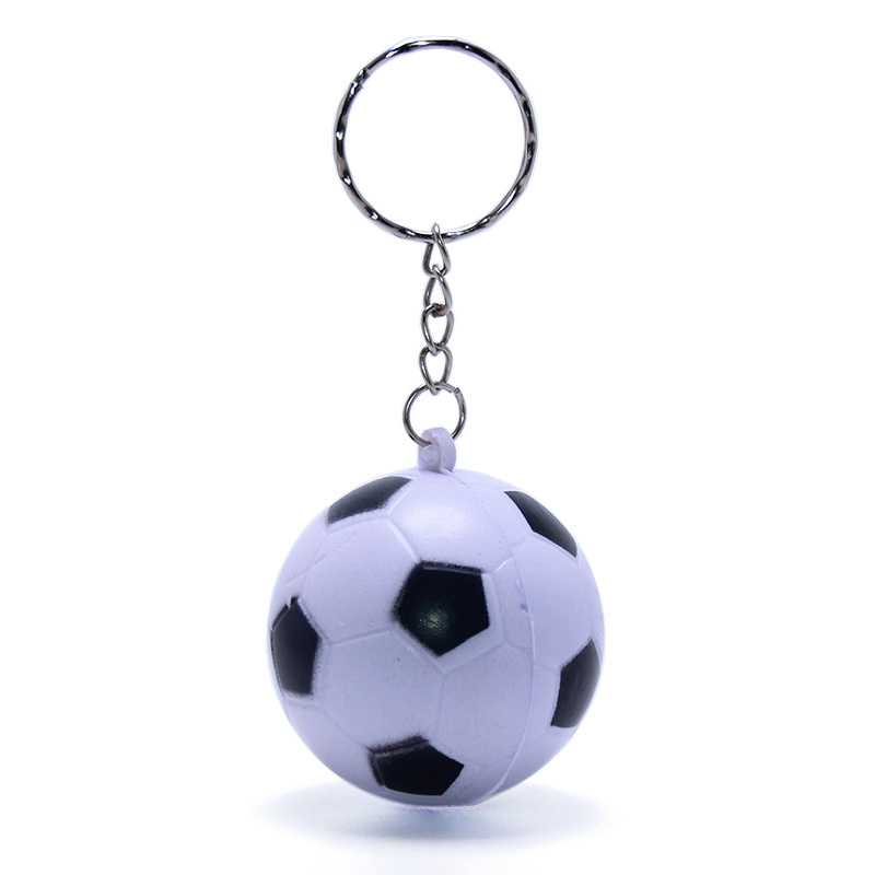 EDC 40mm Soft PU Foam Elastic Football Basketball Rugby Tennis Volleyball Baseball Key Chain Ring Toy Mini Soccer Ball Keychain