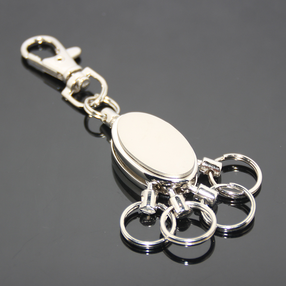 4 Loops Lifting Key Rings Detachable Apart Quick Release Keyring Key Holder Hanged Pants Buckle Men Metal Multi Ring Keychain