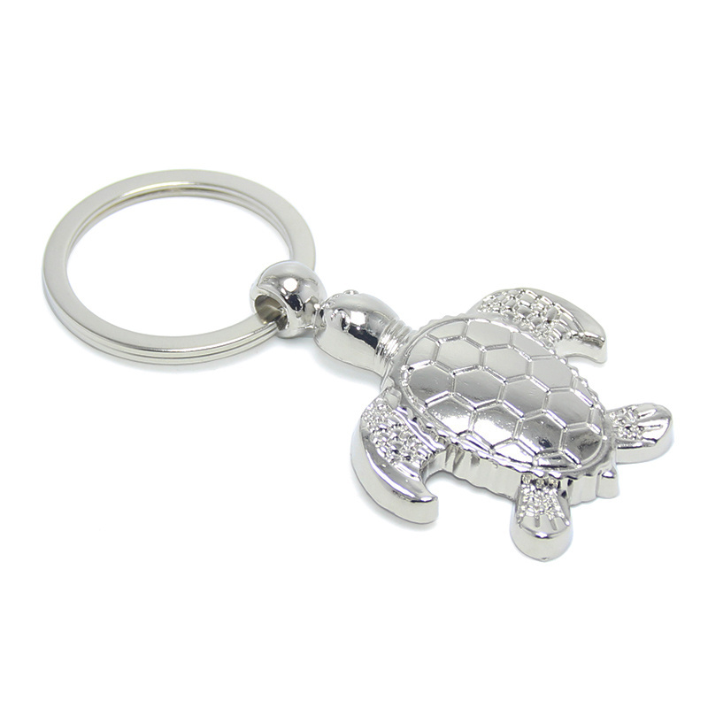 3D Animal Tortoise Mini Turtle Keychain Key Ring Holder Cheap Promotional Ocean Park Gifts Souvenirs Metal Sea Turtle Keyring