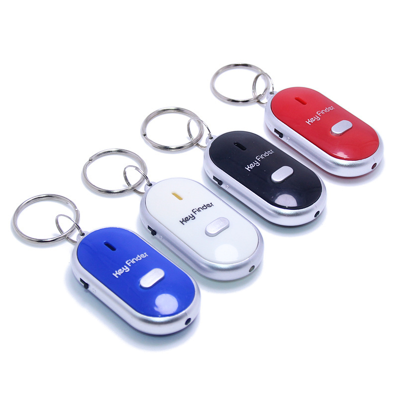 Promotion Electronic Switch LED Light Flashing Beeping Remote Lost Keyfinder Locator Key Chain Ring Whistle Key Finder Keychain