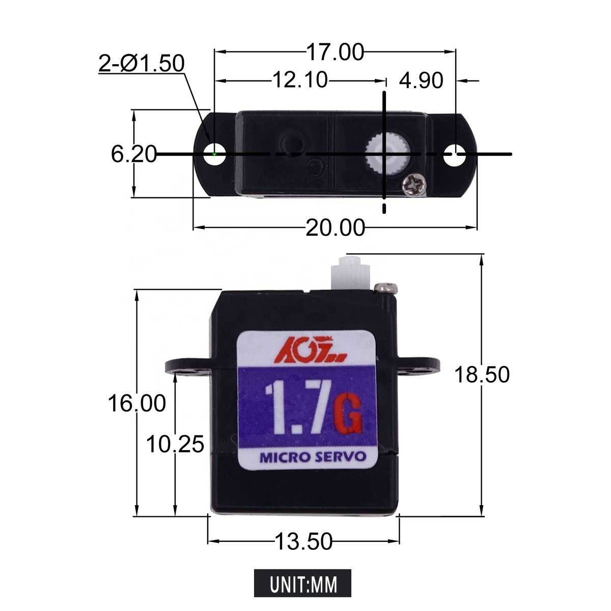 AGFRC C017CLS 0.065sec 0.075KG Torque Plastic Gear Digital Coreless Micro Nano Servo Motor For RC Car Models