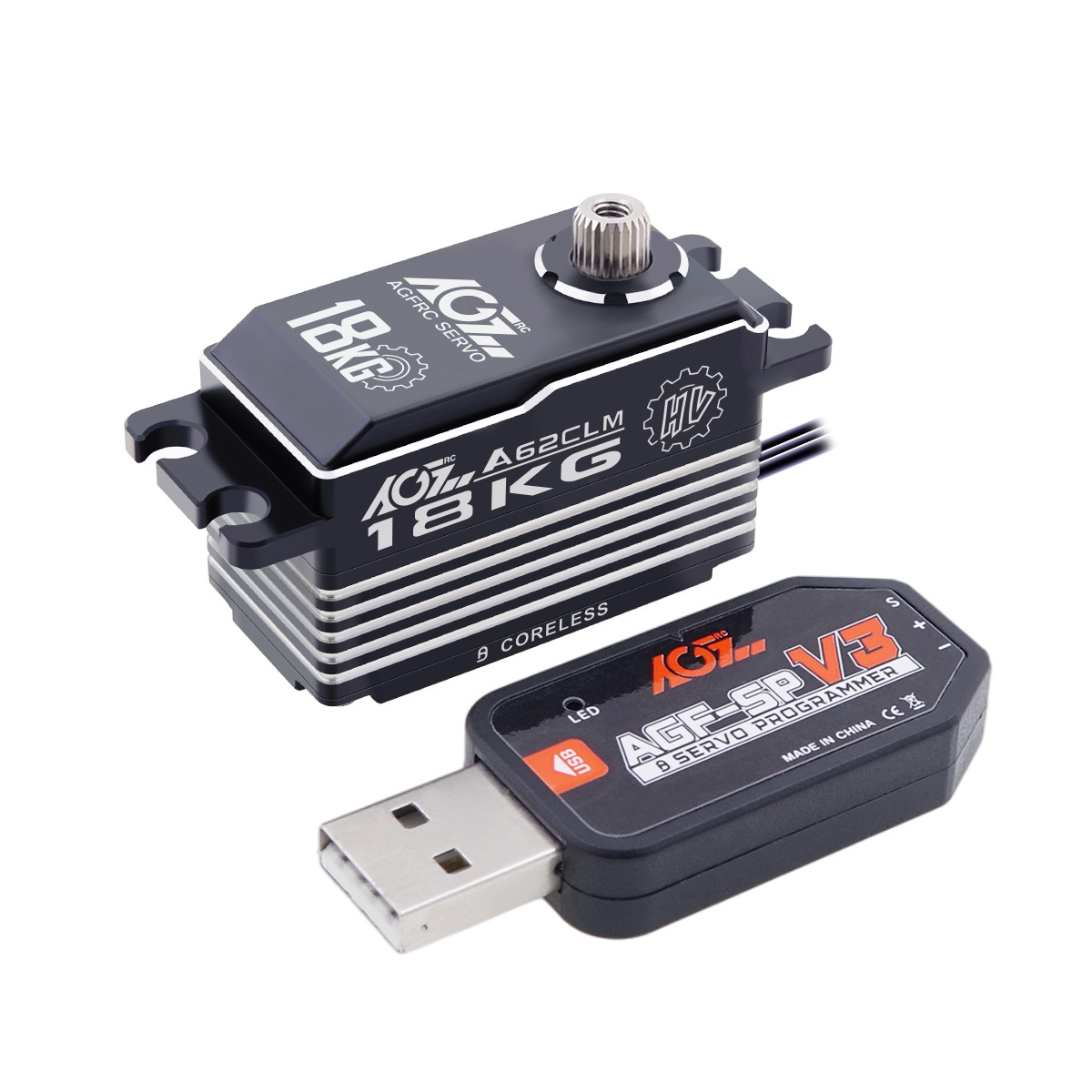 AGFRC A62BHM Coreless 18KG MG High Torque  Low Profile Aluminum Servo for 1/12 Touring Drift Car Plane