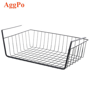 Under Shelf Basket Wire Storage Organizer with Hooks for Kitchen Pantry Cabinet Closet Office, Hanging Undershelf Basket