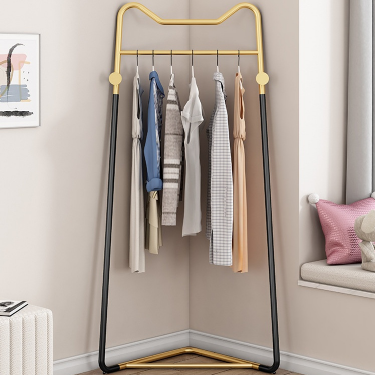 Hanging Clothes Rack for Small Spaces and Rooms, Corner Clothes Rack with Triangle Base, Space Saving