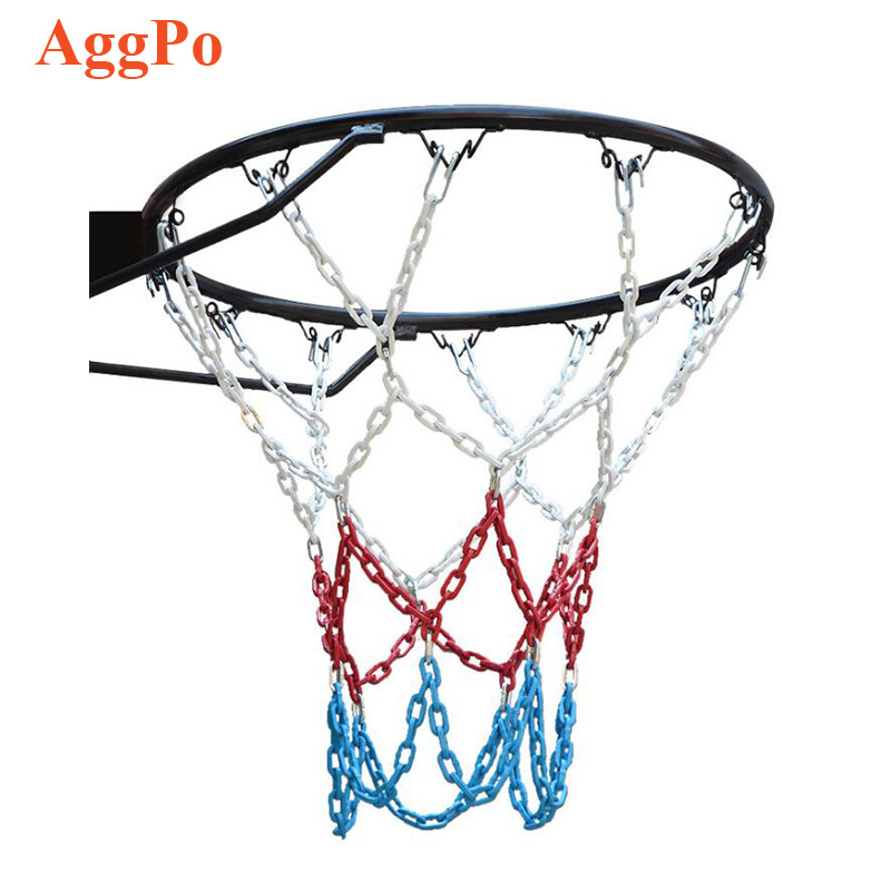 Metal Basketball frame net 12/13 buckle galvanized spraying plastics overstriking thick chain basket ring nets strong bold chain