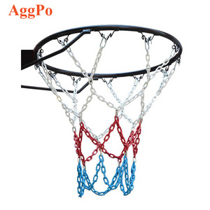 Metal Basketball frame net 12/13 buckle galvanized spraying plastics overstriking thick chain basket ring nets strong bold chain