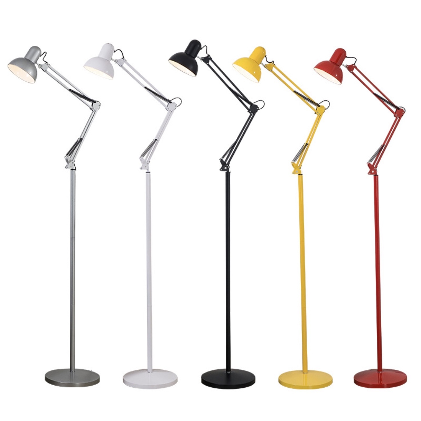 Stand Floor Dimmable Double  Arm Desk Reading Lamp  Iron Material Swing Arm Task Lamp