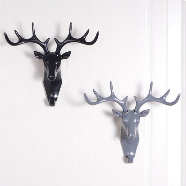 Over Door Hook Towel Hanger Deer Shape Door Coat Rack with Self Adhesive for Hanging Coats, Hats, Robes, Towels