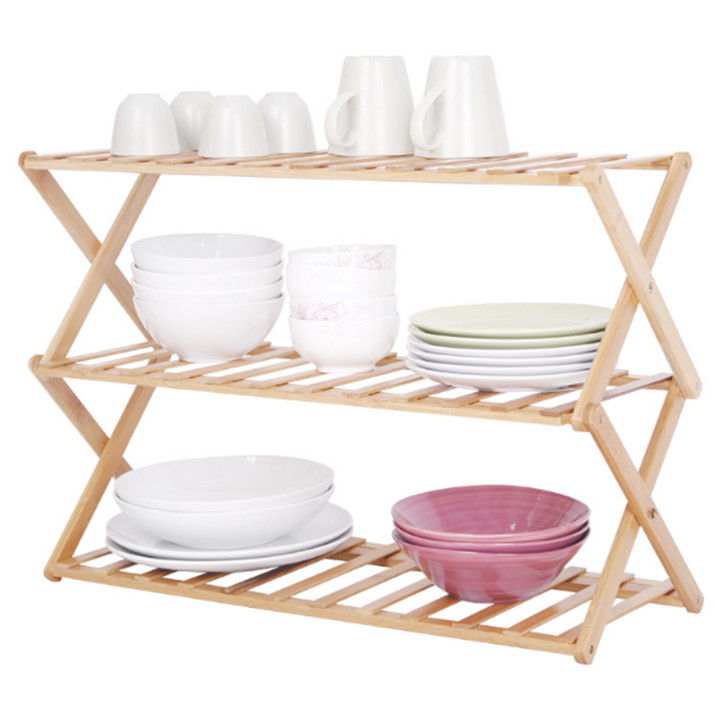 3-Tier Shoe Rack,Bamboo Stackable Shoe shelf Storage Organizer For Entryway, Hallway, and Closet